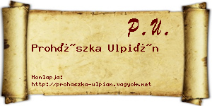 Prohászka Ulpián névjegykártya
